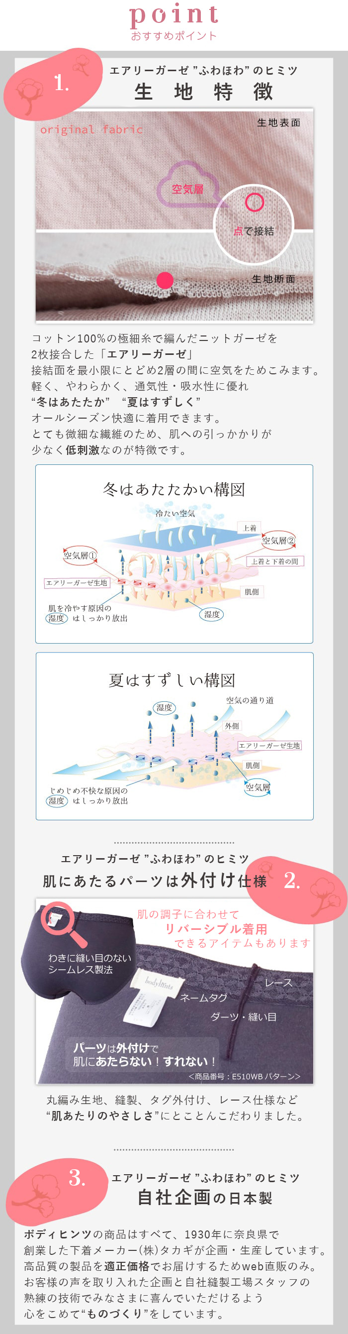綿100％エアリーガーゼのおすすめポイント