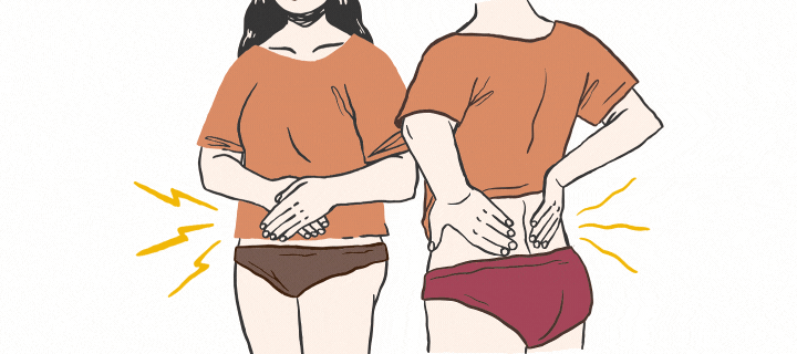 腹痛と腰痛