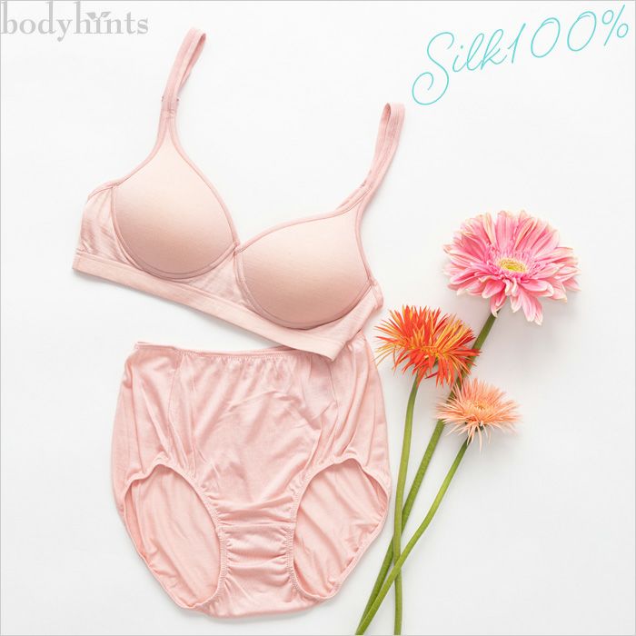 【おうちで洗えるシルク100％】 スタンダードショーツ  モールドブラ(ノンワイヤー) お得な上下セット