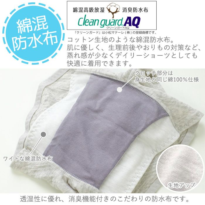 綿100 サニタリーショーツ 昼用 1分丈 日本製 生理用パンツ 日々の暮らしにやさしい下着 Bodyhints ボディヒンツ