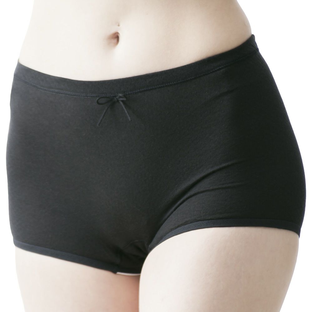 【夜用・ウイング対応】 綿100％エアリーガーゼ 1分丈サニタリーショーツ（生理用パンツ） 【日本製】