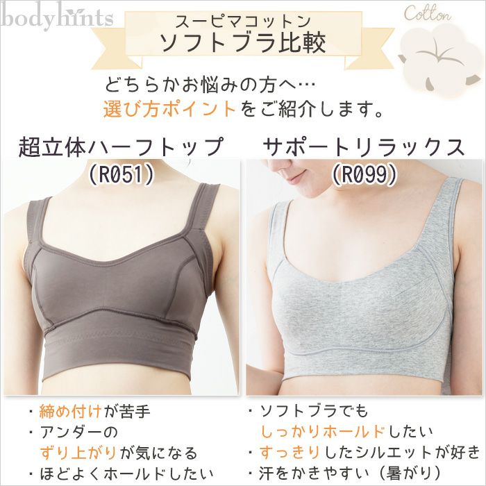 スーピマコットン サポートリラックス ソフトブラ カップ付 日本